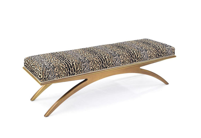 Celine Leopard Print Upholstered Bench - Luxury Living Collection