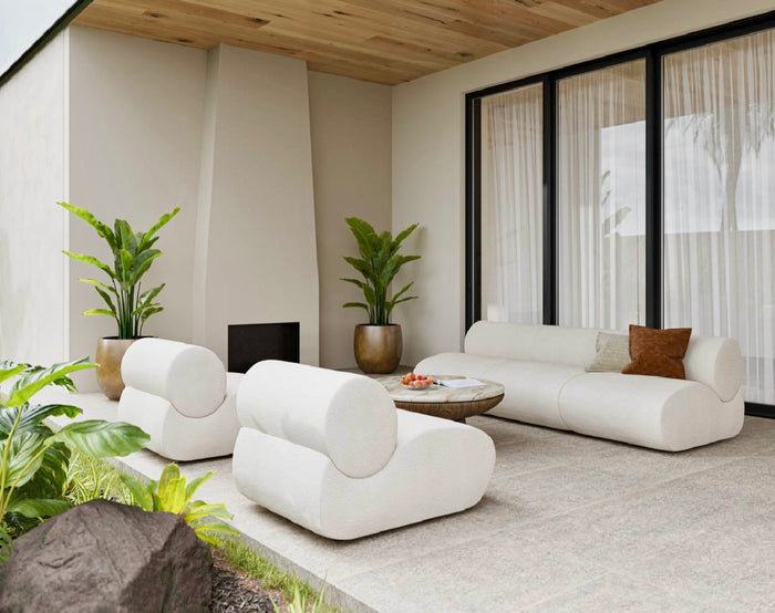 Nimbus Cream Performance Fabric Indoor/Outdoor Modular Armless Chair