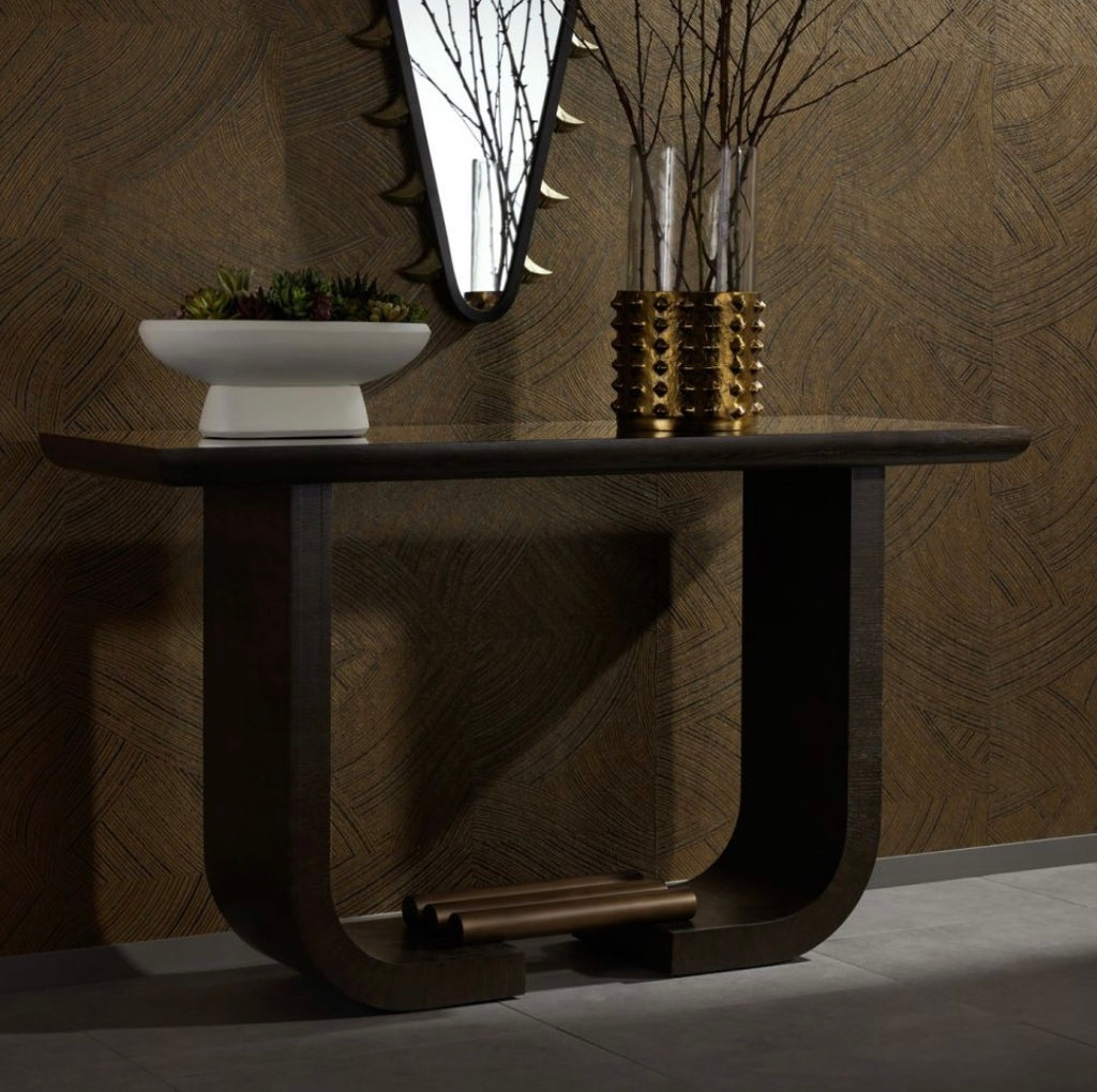 Debrah Table Ralston Bronze & Charcoal Console Table – Deborah l kerbel
