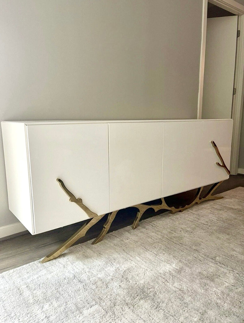 Erra Modern White Gloss with Champagne Gold Buffet