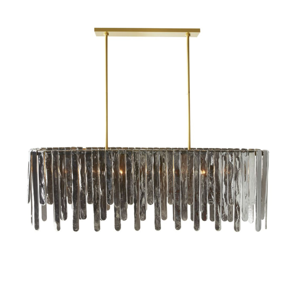 Leighton Gold & Grey Smoke Glass Chandelier