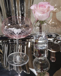 Audrey Blush Hand Etched Martini/Champagne Glass  - Set of 8