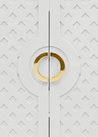 Ginny 40" White Lacquer Storage Cabinet