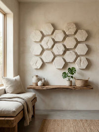 Rue Off-White Indoor/Outdoor Roman Stone Wall Tiles (Set of 3)