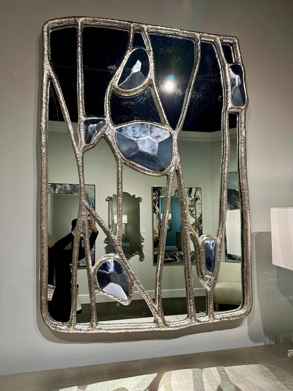 Hollywood Gemstone Branches Silver  Mirror - Luxury Living Collection