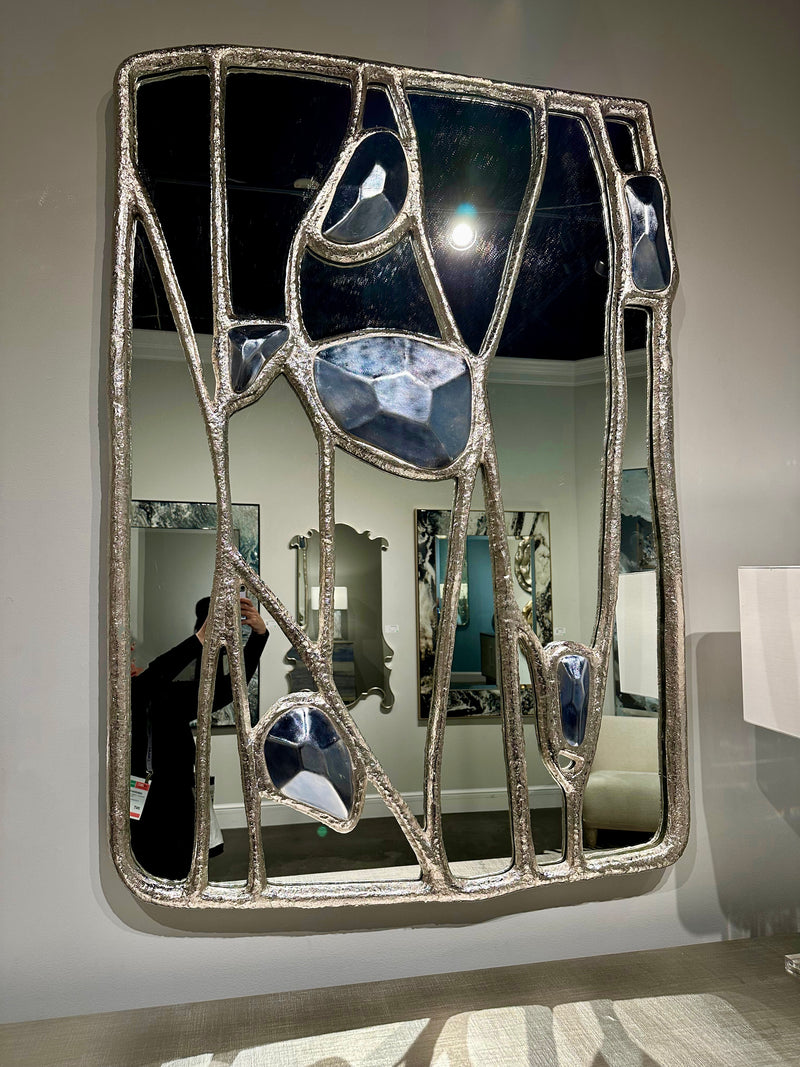 Hollywood Gemstone Branches Silver  Mirror - Luxury Living Collection