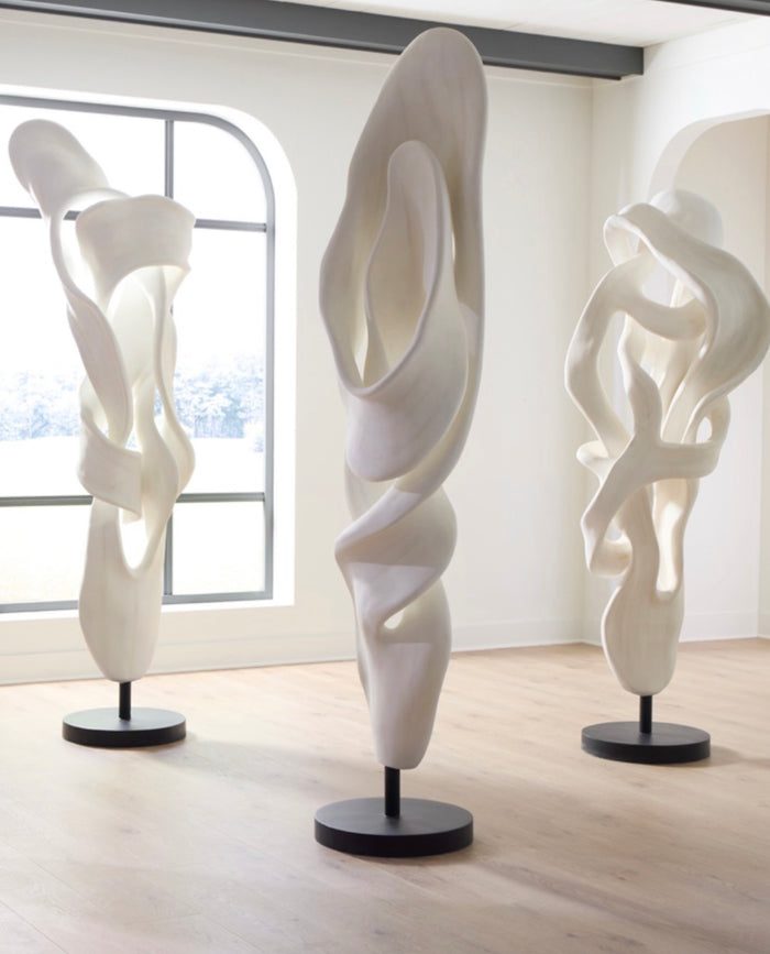 Dancing Ribbon 94”H Releve, Faux Bleached Sculpture