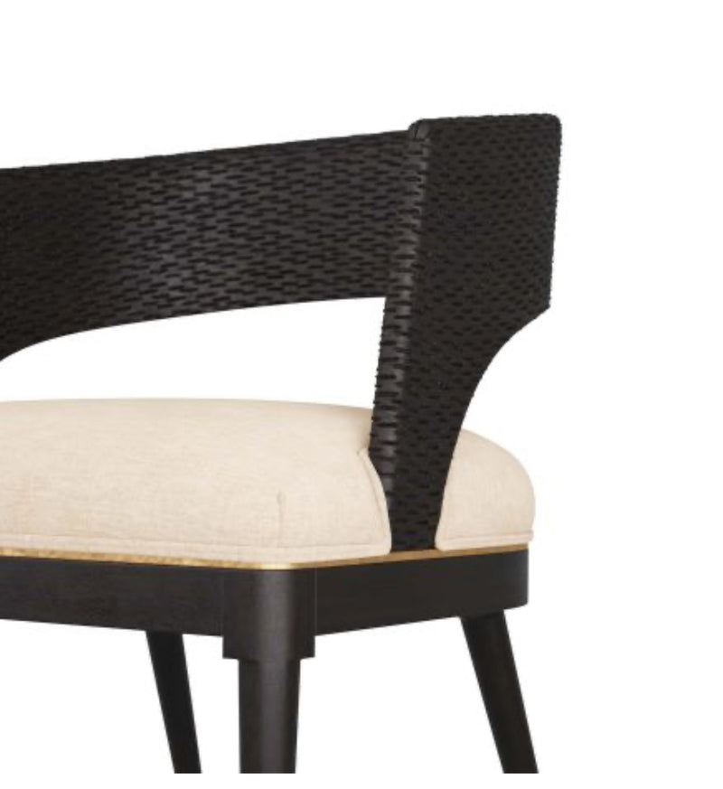 Swanson Natural Linen Black & Gold Dining Chair