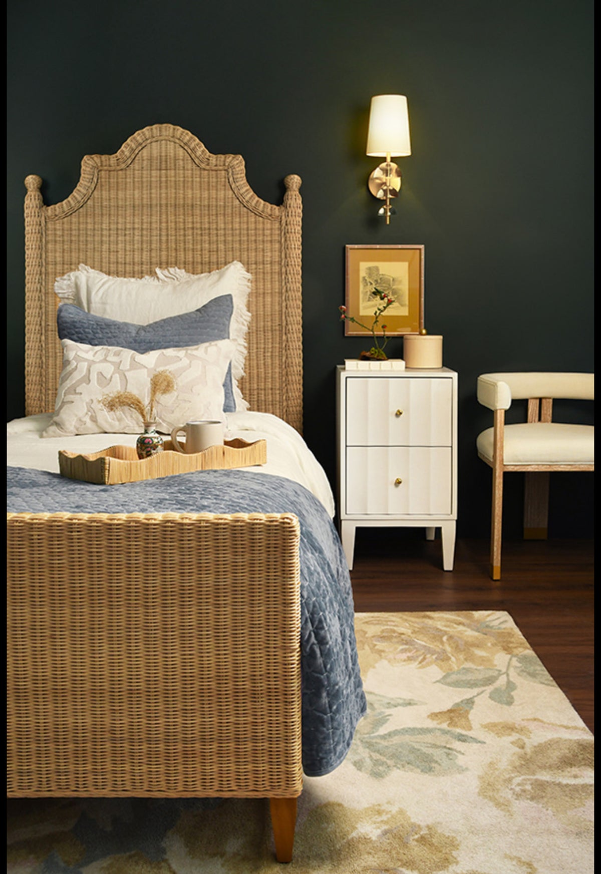 Ezra Cerused Oak & White Linen Chair