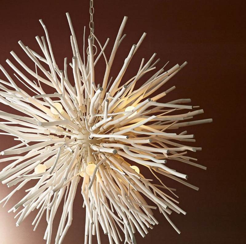 Sonia Large White Lacquer Chandelier
