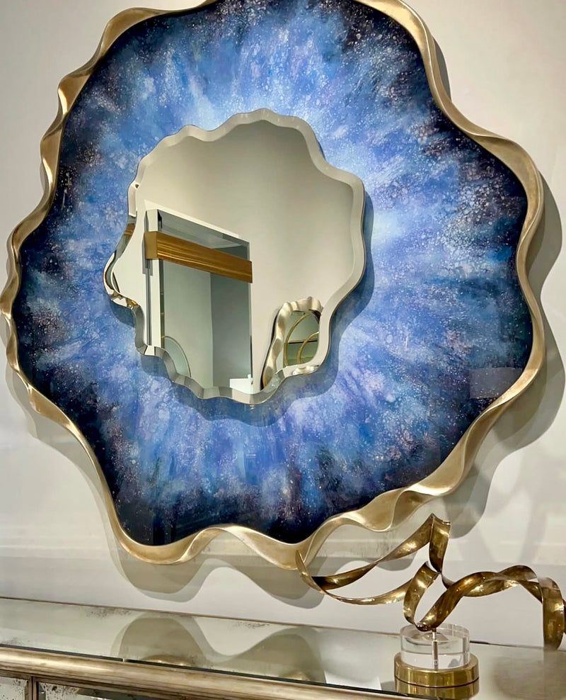 Drago Blue Agate Mirror - Luxury Living Collection