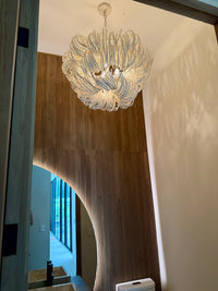 Monroe Wood Beaded Off-White Chandelier