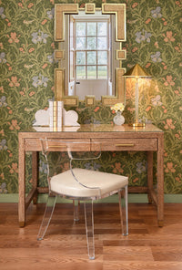Angelica Glass Top Rope Desk With Gold Accents