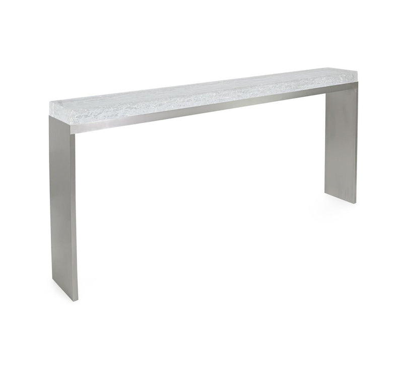 Park 72" Acrylic & Silver Console Table With Lights