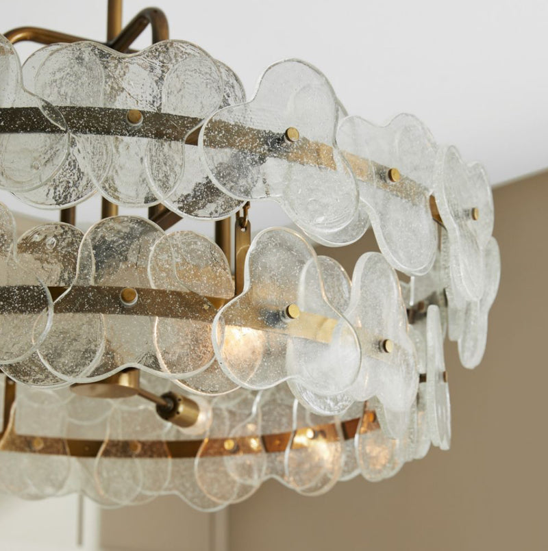 Cascade Glass & Gold Chandelier