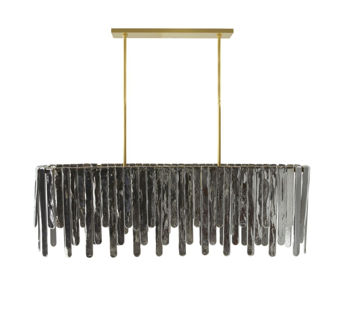 Leighton Gold & Grey Smoke Glass Chandelier