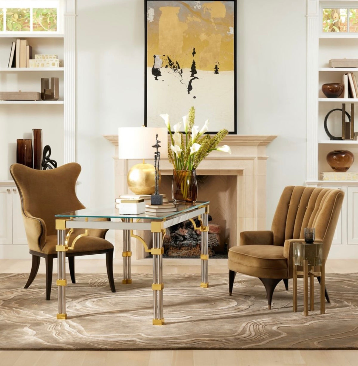 Channel Toast Velvet Accent Chair