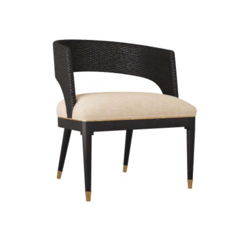 Swanson Natural Linen Black & Gold Dining Chair