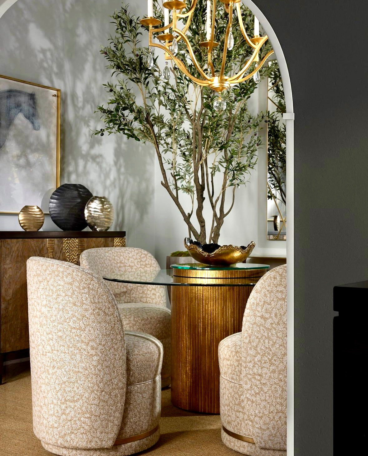 Lina Chetah Creme Dining Chair