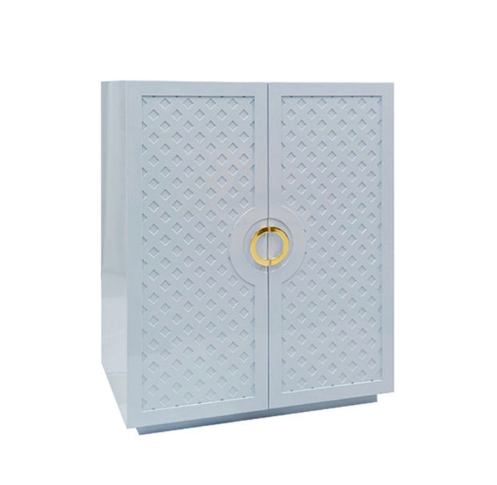 Ginny 40" Light Blue Lacquer Storage Cabinet