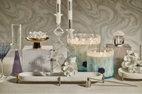Opal Glass Five-Wick Candle Jar Blue/Sunset Beach (Set of 2)