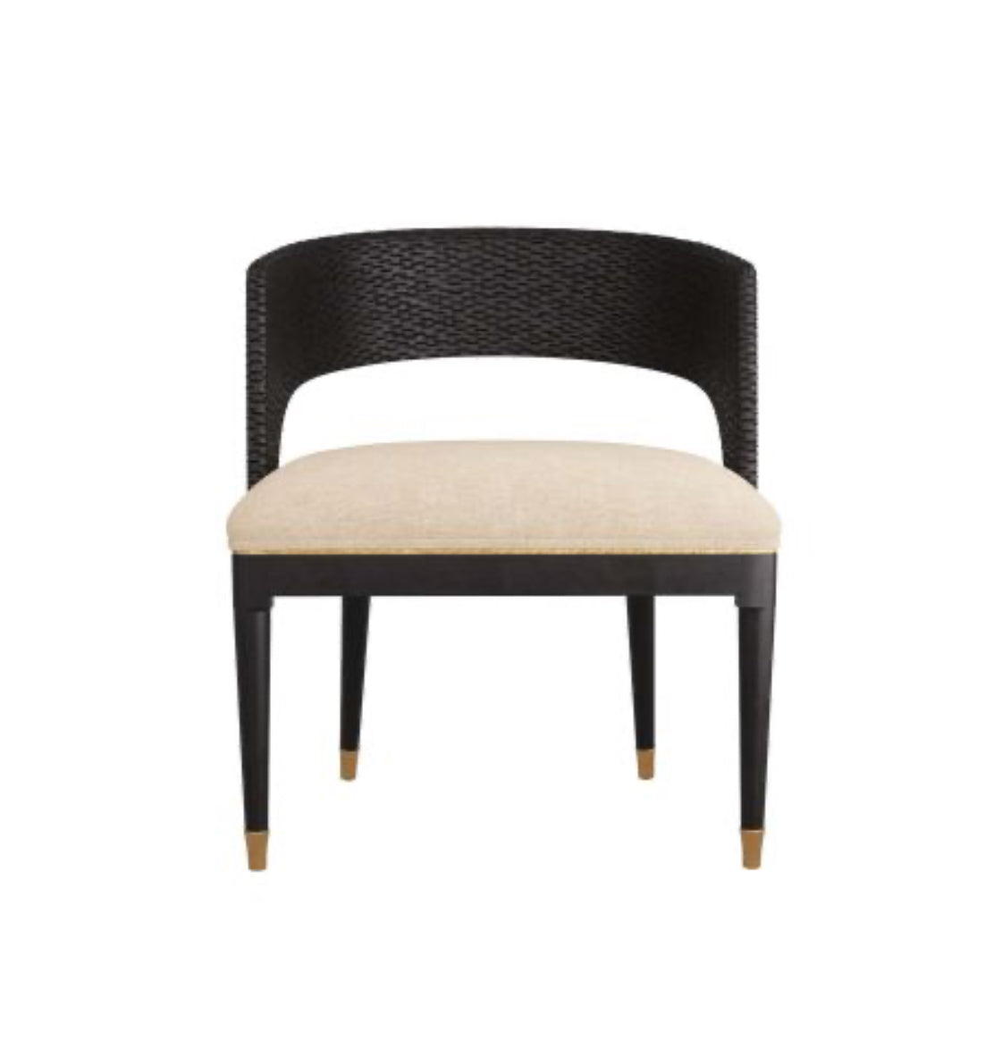 Swanson Natural Linen Black & Gold Dining Chair