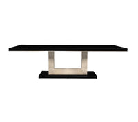 Floris 87" Black Gloss  & Champagne Dining Table