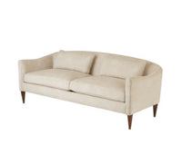 Vincent Textured Ivory & Dark Walnut Sofa