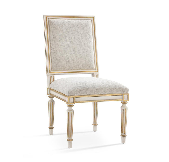 Alleda White Washed Oak & Gold Dining Chair