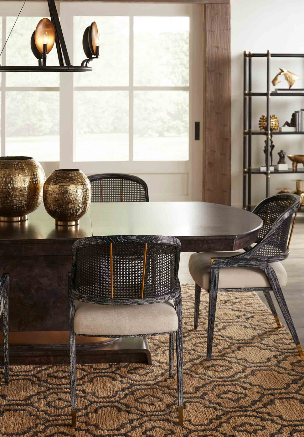 Eden Black & Natural Linen Dining Chair