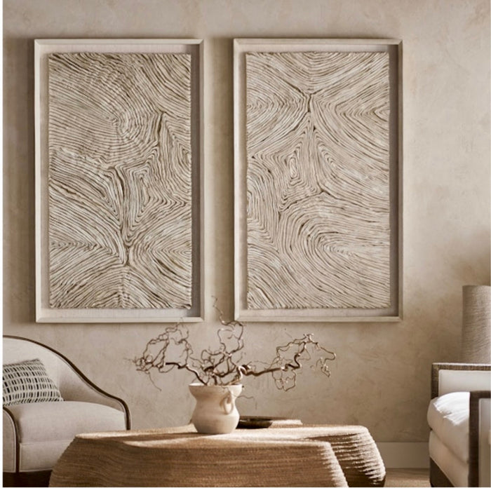 Harlowe 36" White Rectangular Textural Wall Art