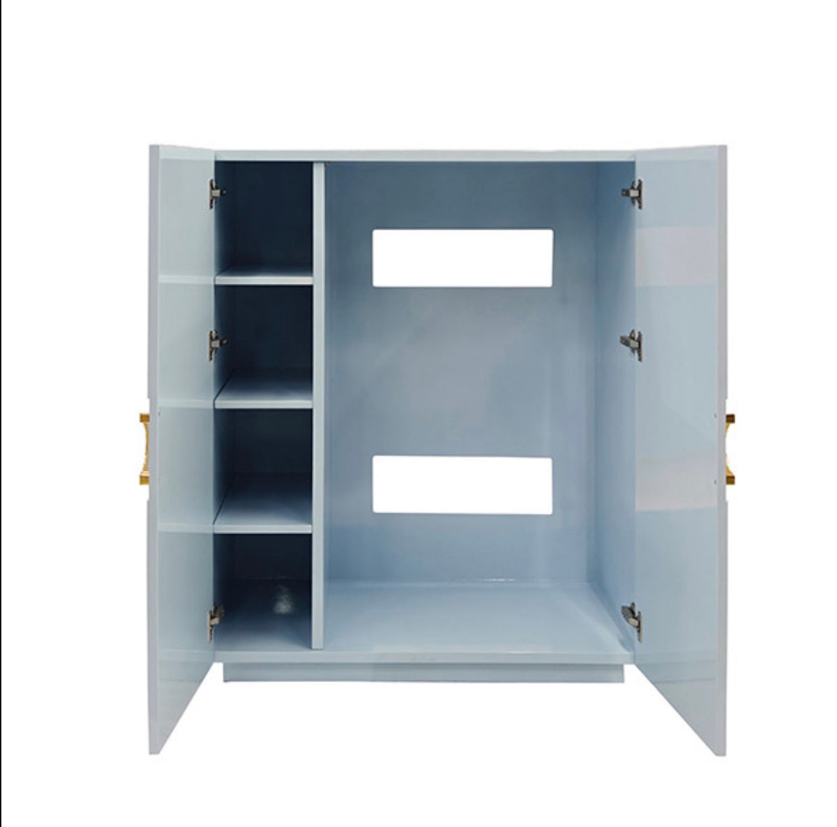 Ginny 40" Light Blue Lacquer Storage Cabinet