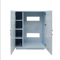 Ginny 40" Light Blue Lacquer Storage Cabinet