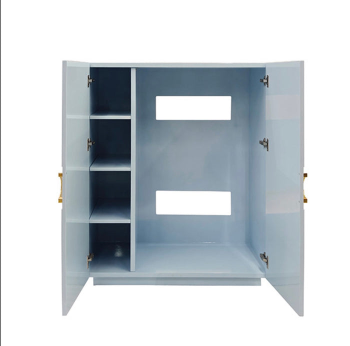 Ginny 40" Light Blue Lacquer Storage Cabinet
