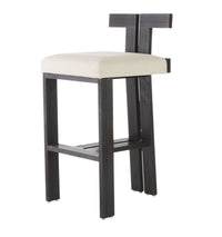 Enola Natural Linen &  Black Wood Bar Stool