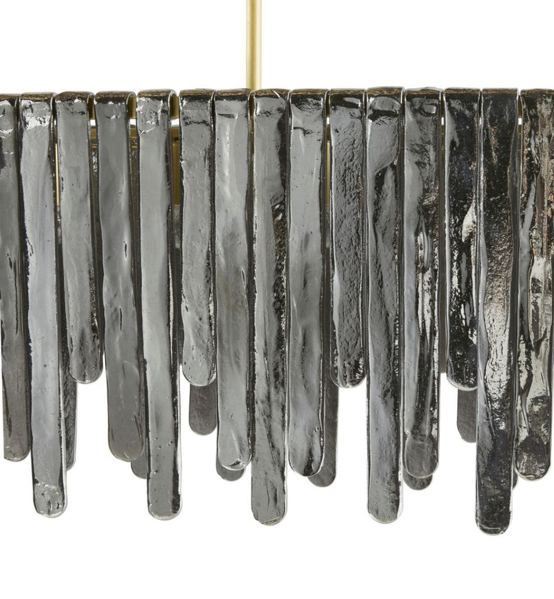 Leighton Gold & Grey Smoke Glass Chandelier