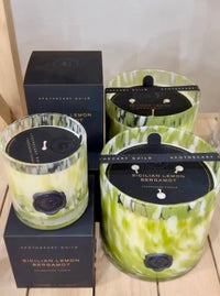Opal Glass Five-Wick Candle Jar Green/Sicilian Lemon Bergamot (Set of 2)