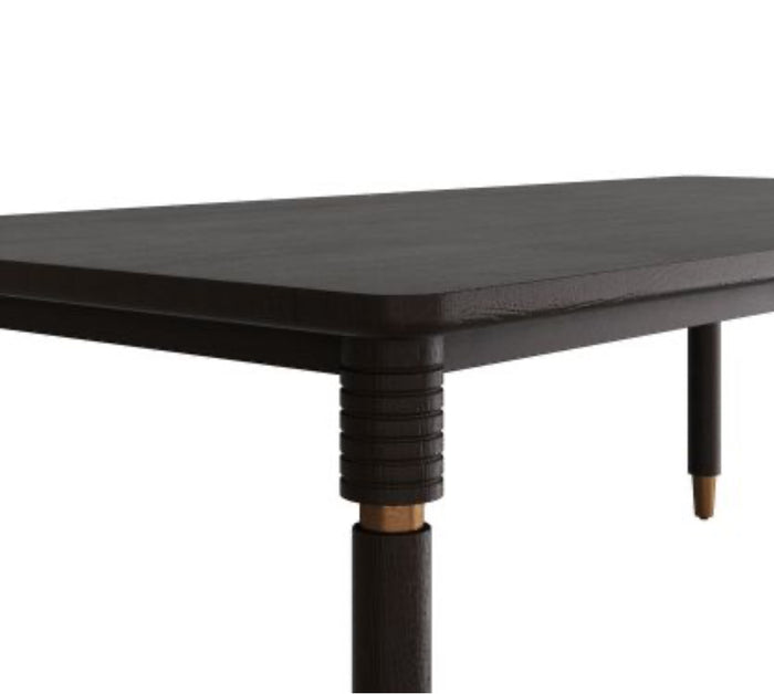 Andrade Brown & Gold Barrel Dining Table