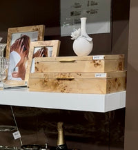 Arabella Burl Wood Veneer Boxes - Set of 2 (2 Sizes Available)