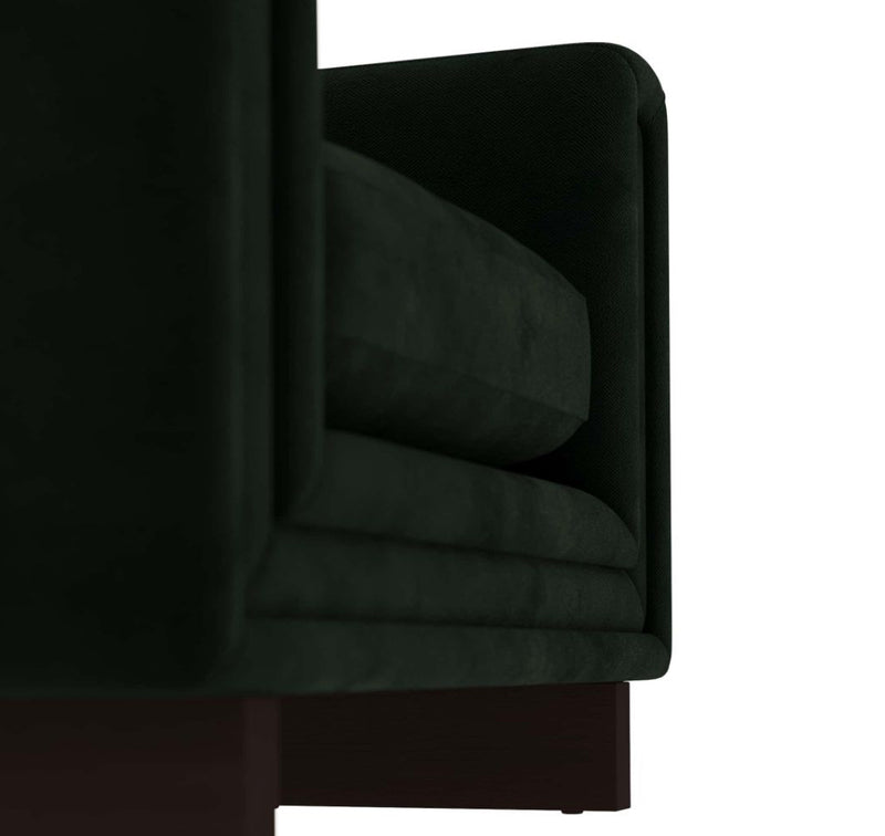 Lovell Forest Green Velvet & Dark Walnut Accent Chair