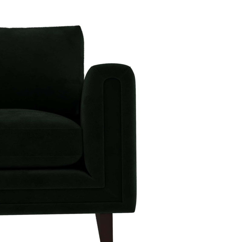 Lovell Forest Green Velvet & Dark Walnut Accent Chair