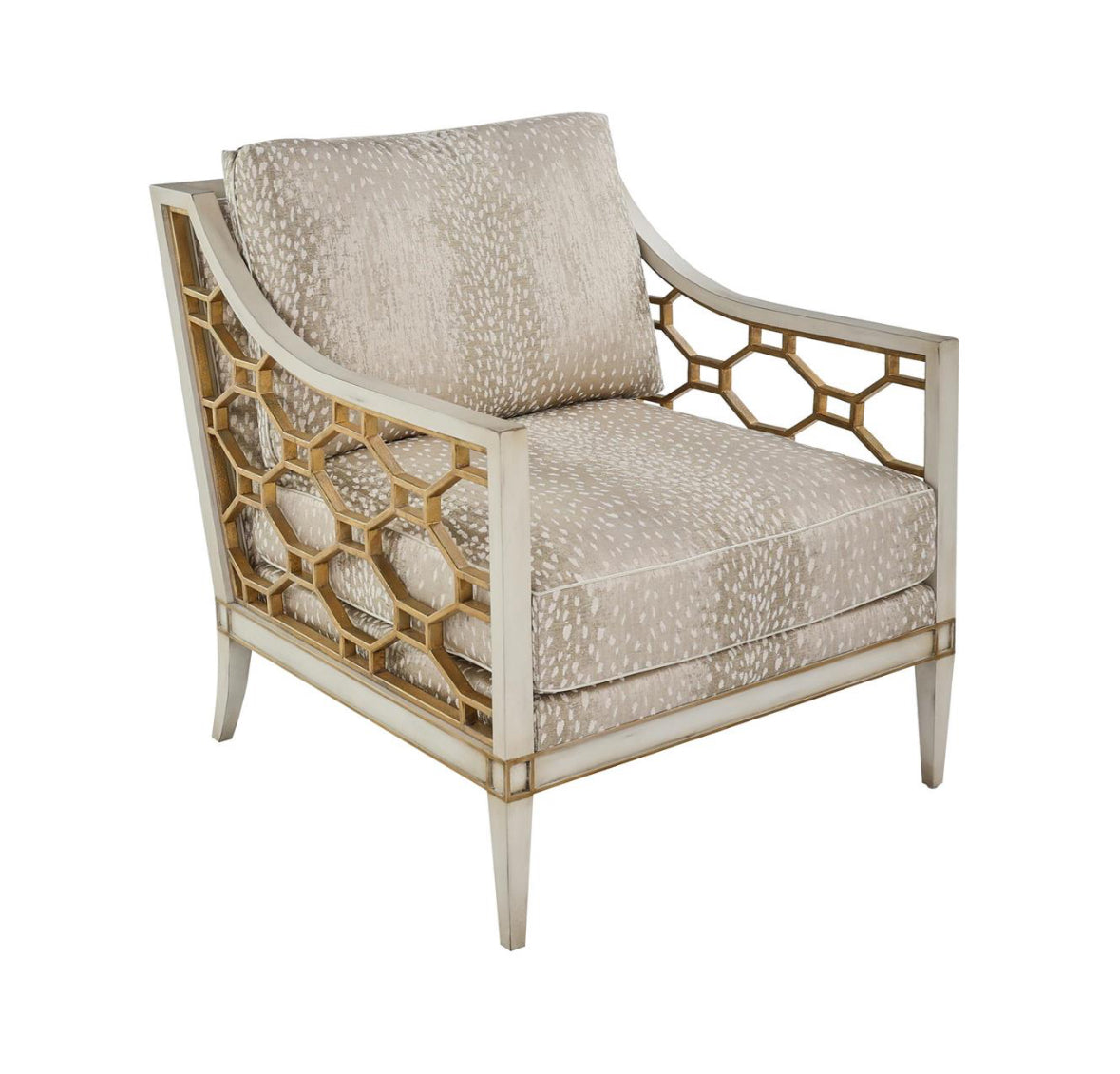 Aquila Doe Taupe & Gold Club Chair - Luxury Living Collection