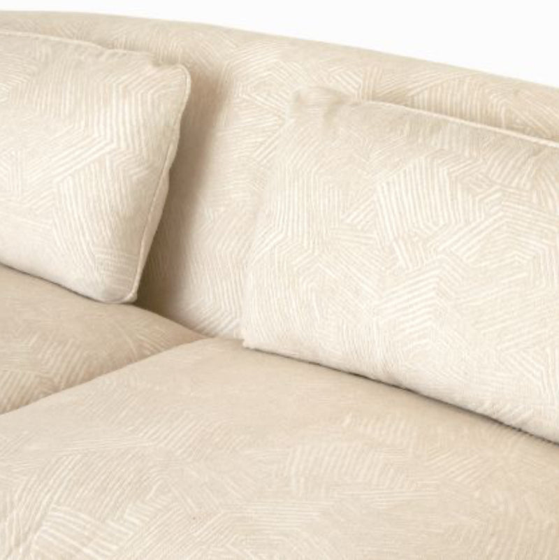 Vincent Textured Ivory & Dark Walnut Sofa