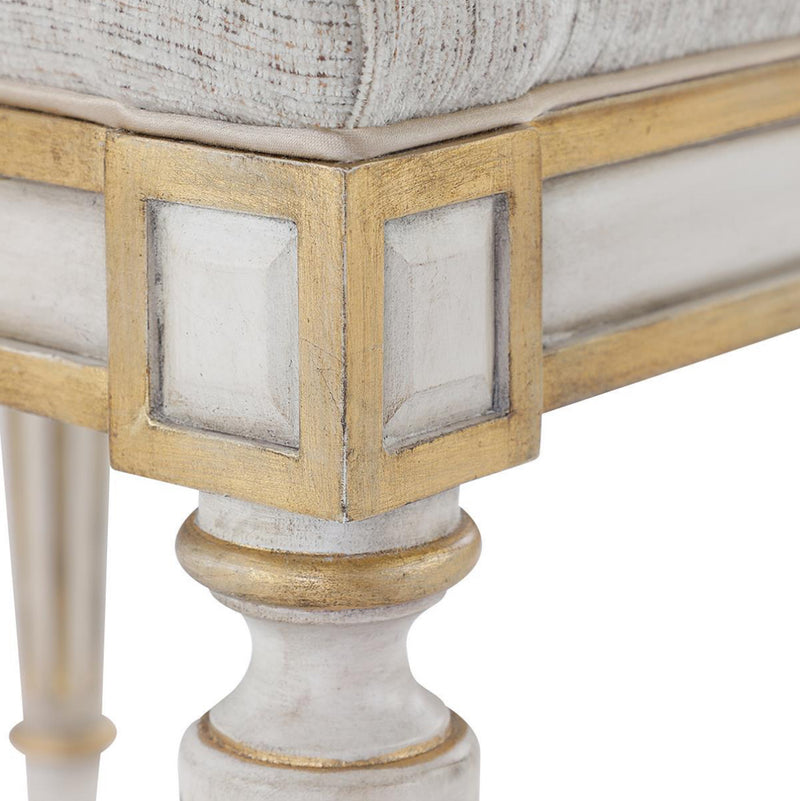 Alleda White Washed Oak & Gold Dining Chair