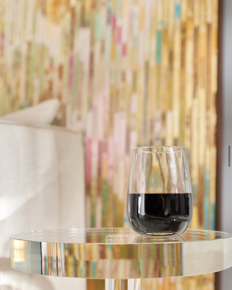 Caspian Round Crystal Martini Table - Luxury Living Collection