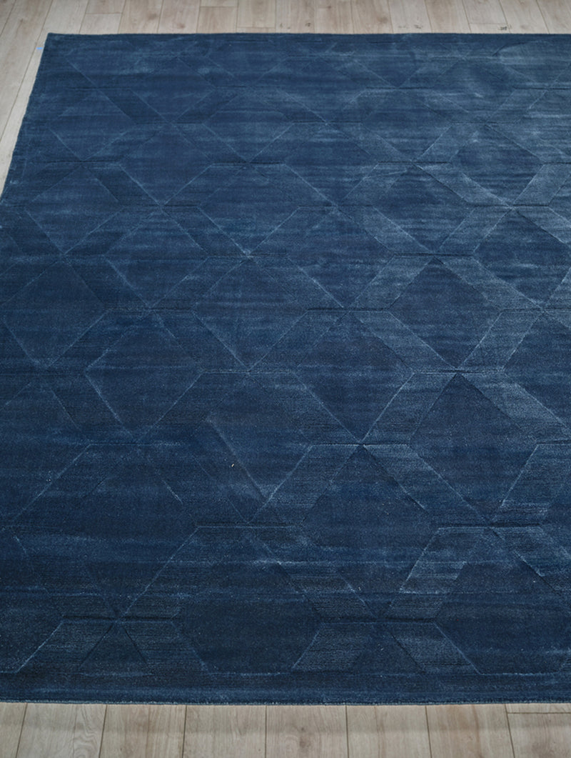 Nell Modern Navy Patterned Area Rug - Elegance Collection