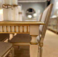Alleda White Washed Oak & Gold Dining Table