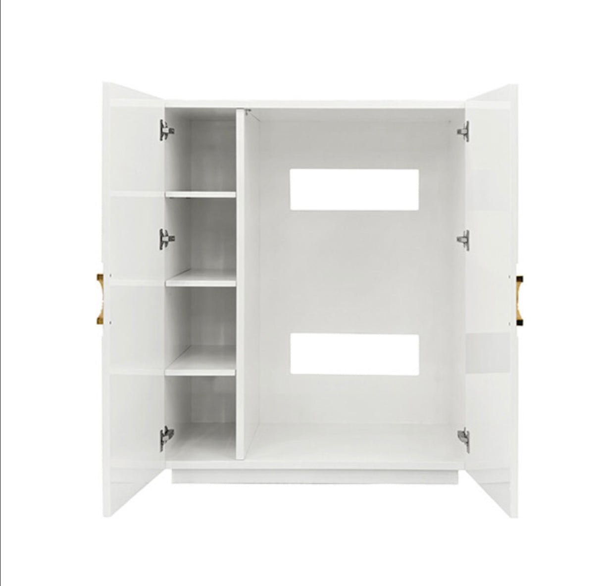 Ginny 40" White Lacquer Storage Cabinet