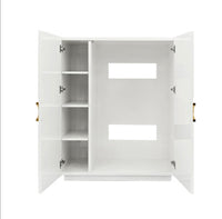 Ginny 40" White Lacquer Storage Cabinet