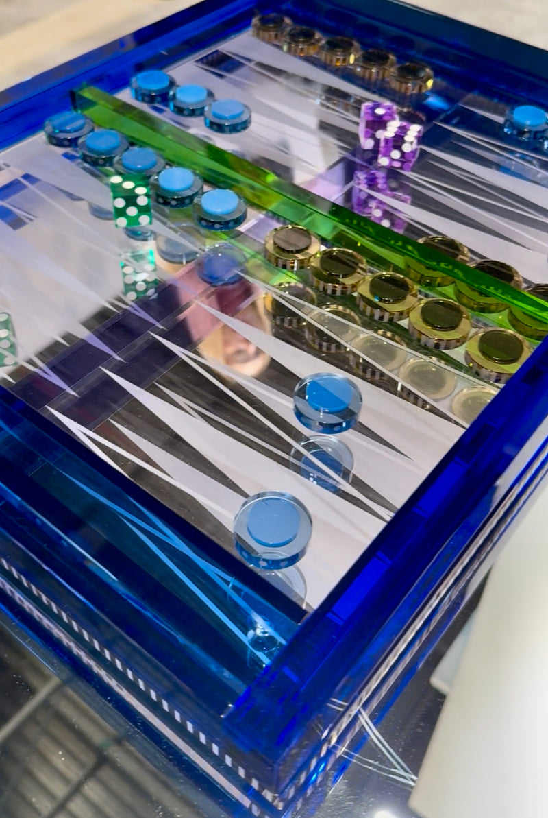 Amira European Artist Collection Crystal Backgammon